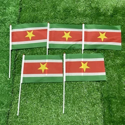 Bandera Surinam con mástil decorativo – Colección nacional eventos