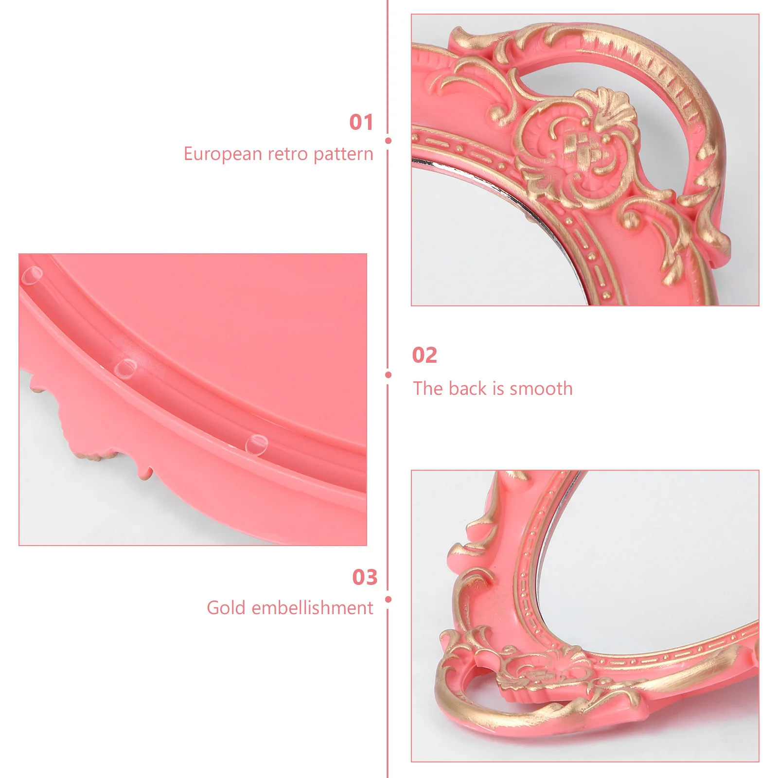 

1Pcs Retro Style Storage Tray European Mirror Effect Decorative Tray for Makeup Perfume Jewelry Organizer