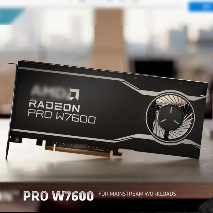 2023New Radeon Pro W7600 high-end Professional Graphics 8GB (2023) workstation based on 6 nm Navi 33 GPU AV1 encoding and decodi