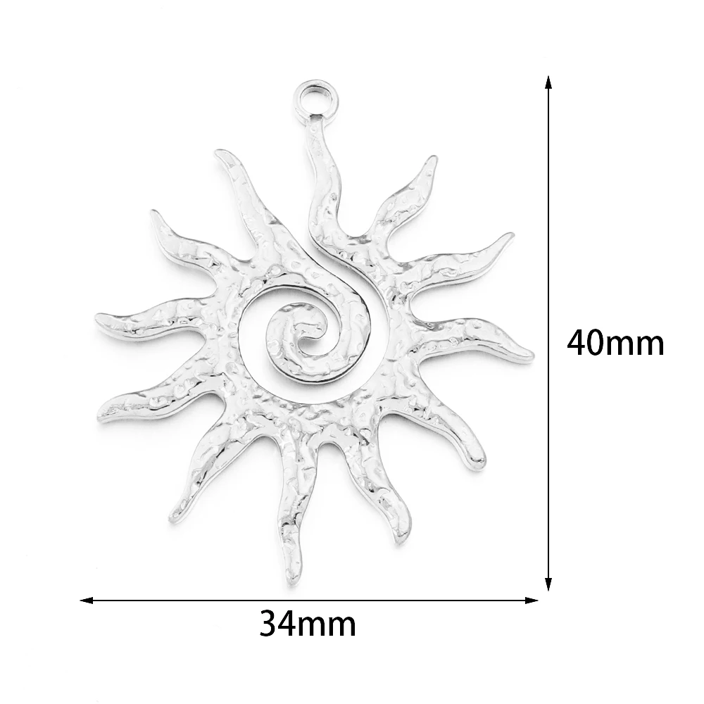 2/4 قطعة الفولاذ المقاوم للصدأ الذهب خمر كبير زهرة الشمس Charms قلادة DIY بها بنفسك القرط قلادة صنع المجوهرات اكسسوارات العثور #3