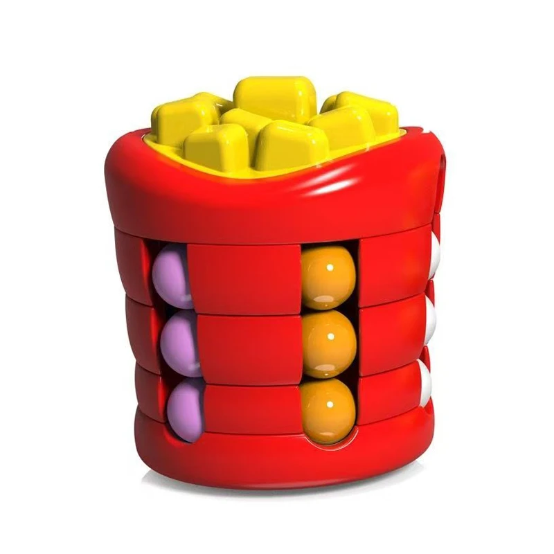 Hamburger French Fries Magic Rotating Beans Puzzle Mind Challenge Games IQ Brain Teaser Stress Relieving Toys Unique Gifts