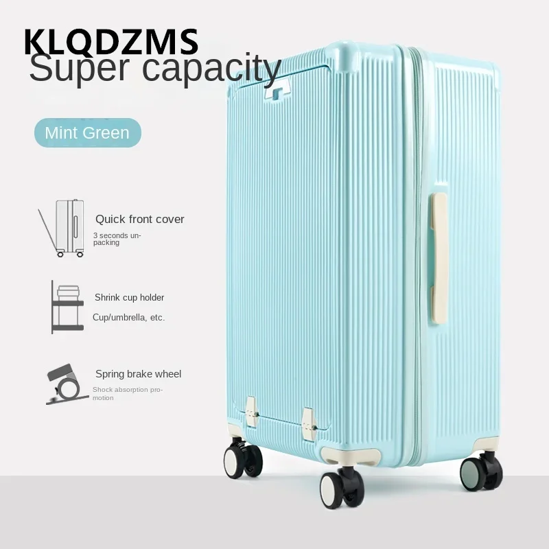 KLQDZMS Luggage Travel Bag 24"26"28 Inch Front Opening Trolley Case 30 "Aluminum Frame Password Box Large Capacity Suitcase