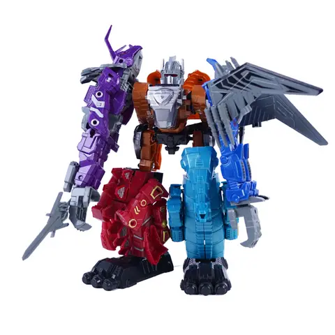 Children's flexible dinosaur model toys, Tyrannosaurus rex and Triceratops transforming robot action dolls, perfect Christmas bi