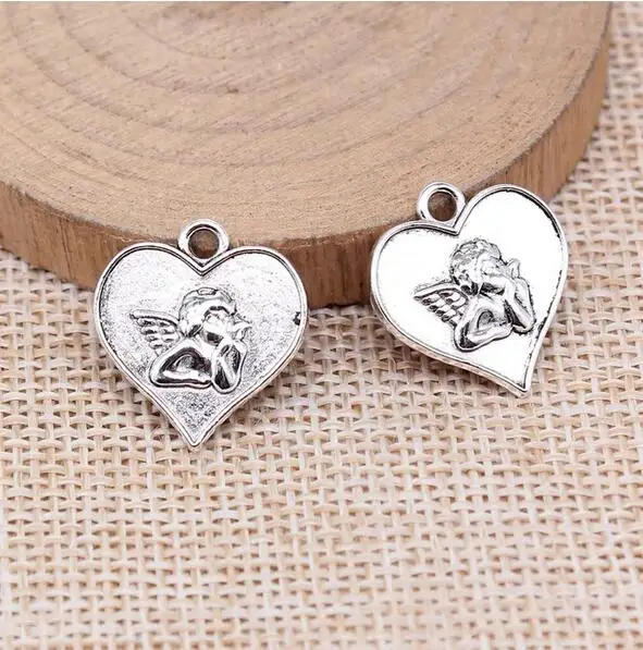

10pcs 19x17mm Antique Silver Color Cupid Love Angel Charms For Jewelry Making EF3725