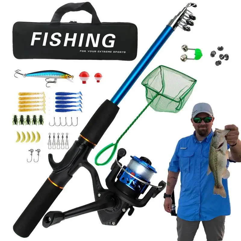 Fishing Rod And Reel Combo Portable Telescopic Fishing Pole Fishing Carrier Bag For Son Friend Husband Freshwater Fishing Travel