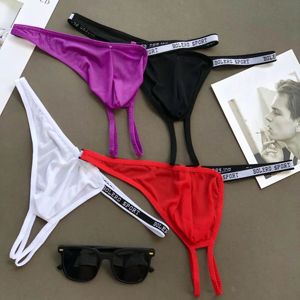 

Mens Low Waist Breathable Mesh Underwear Seamless Backless Pouch Briefs Thongs Suitable for Sleep and Daily Use