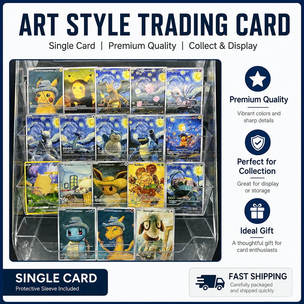 Anime Self-Contro Game Collection Card Starry Sky Series DIY Pichu Charizard Squirtle Handmade Card Craft Christmas Gifts