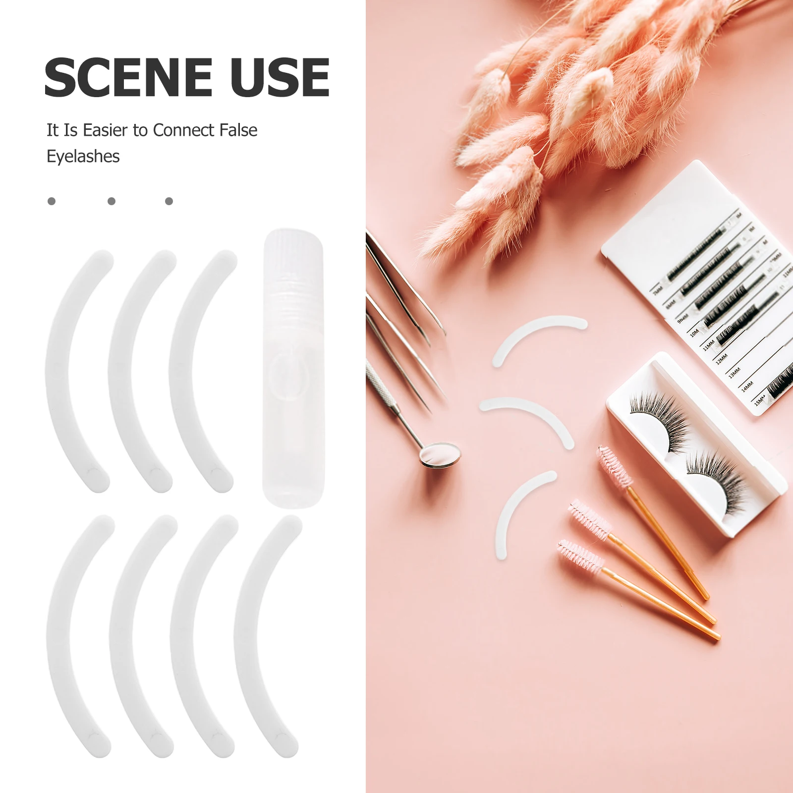 Tiras con patrón de pestañas, herramienta de práctica de extensión de pestañas resistente para extensiones de volumen Natural, tira de fácil visualización, 11 Uds.