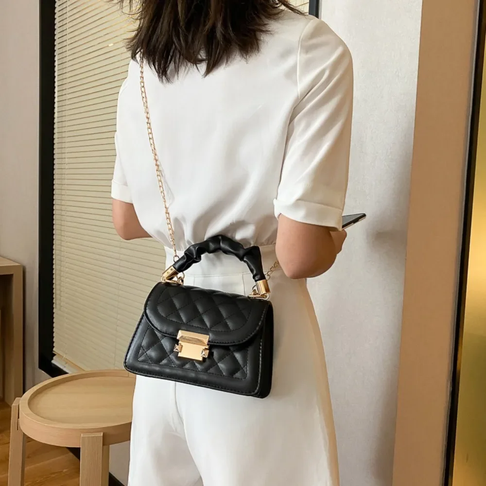 Women PU Leather Shoulder Bags Small Messenger Designer Female 2024 New Fashion Chain Rhomboid Crossbody Bag Ladies Mini Handbag