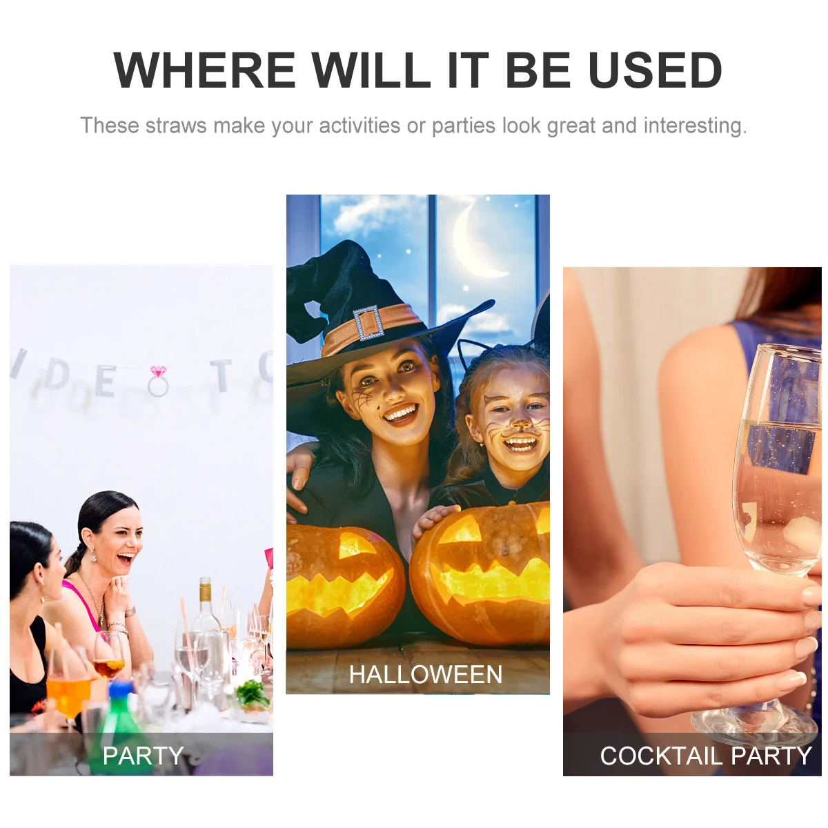 

50pcs Halloween Bat Design Disposable For Party Bat Straws Decoration Kitchen Halloween Paper Straws Bar Supplies