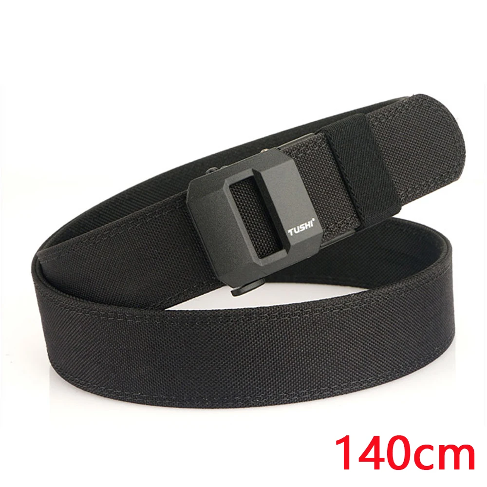 TUSHI Belt 140CM Metal Automatic Buckle Hard Tactical Belt Heavy Duty Thickened Military Belt For Men gun Belt Army Waistband