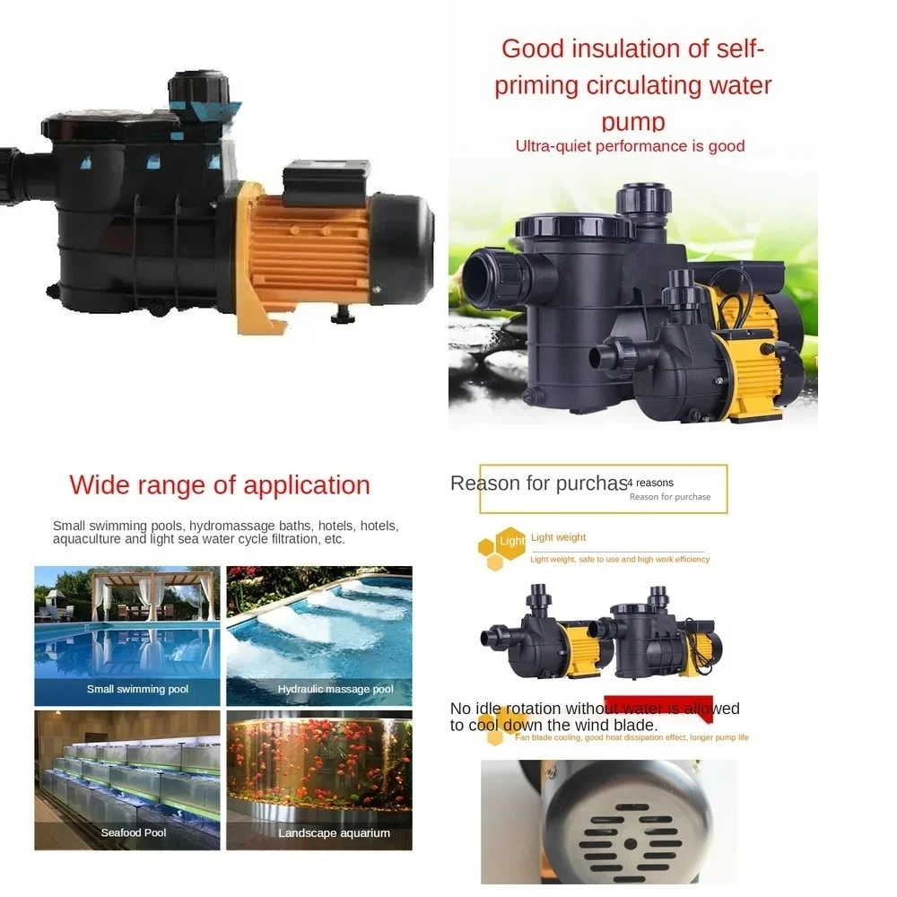 Self-priming Water Pump for Swimming Pool Fish Pond Spa Hotel Seafood Farming Circulation System 220V HZS280 Pool Filtration