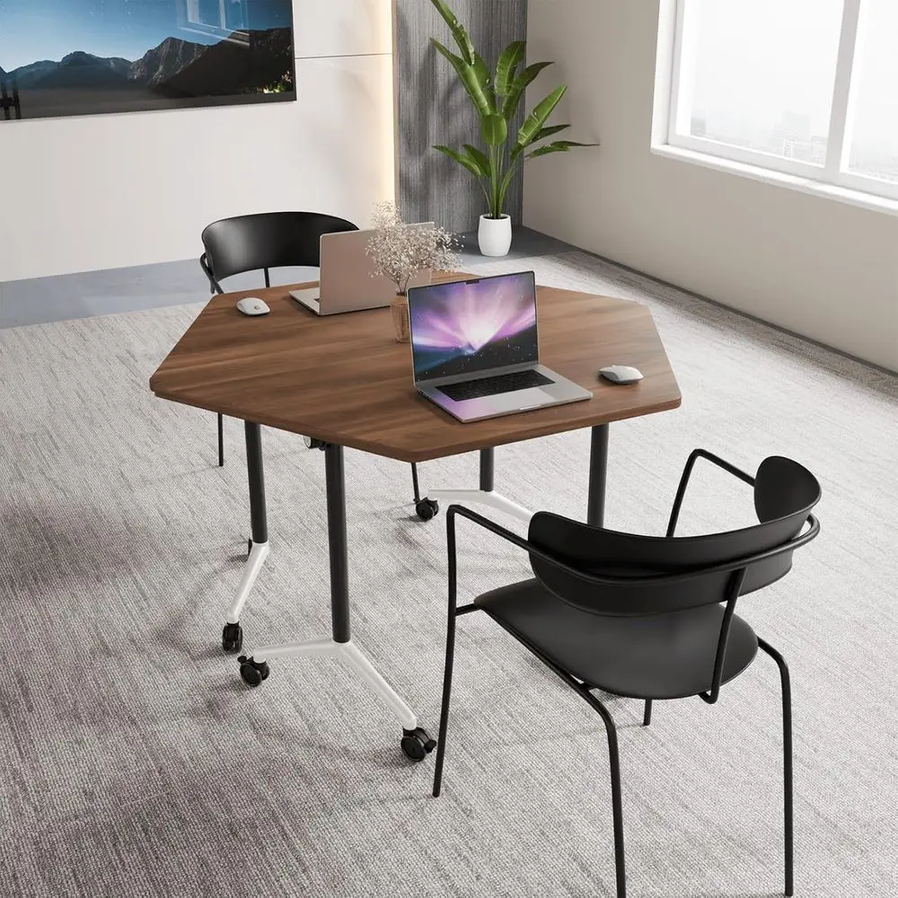 

Adjustable Height Training Tables with Wheels, Durable Metal Frame for Classrooms and Office Spaces (47.2in, 2pack)