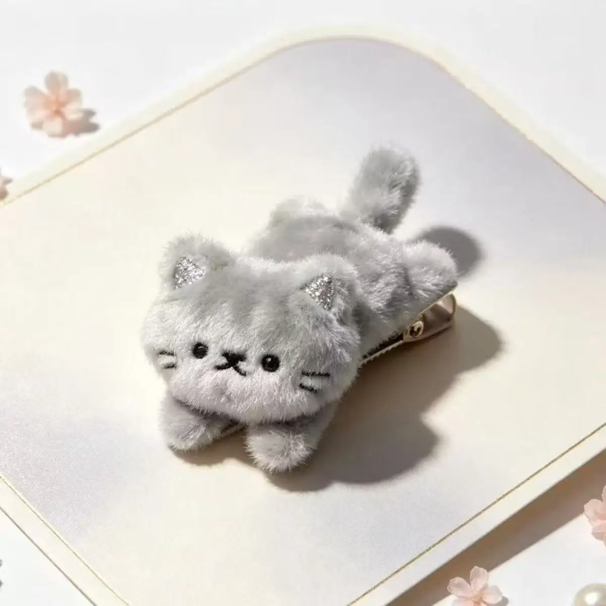 2 Stück Niedliche Katzen-Haarspangen für Frauen 2026 Neue Elegante Entenschnabel-Haarnadeln Süße Mädchen-Seitenpony-Haarspangen Tägliche Haaraccessoires – Detail 6