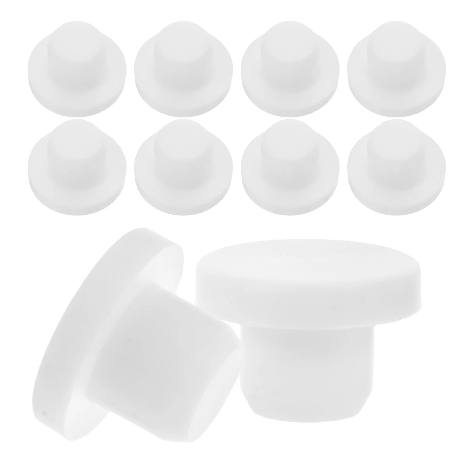 

50 Pcs Sealing Plug T Shaped Hole Plugs Anti-collision Silicone Caps Liquid White