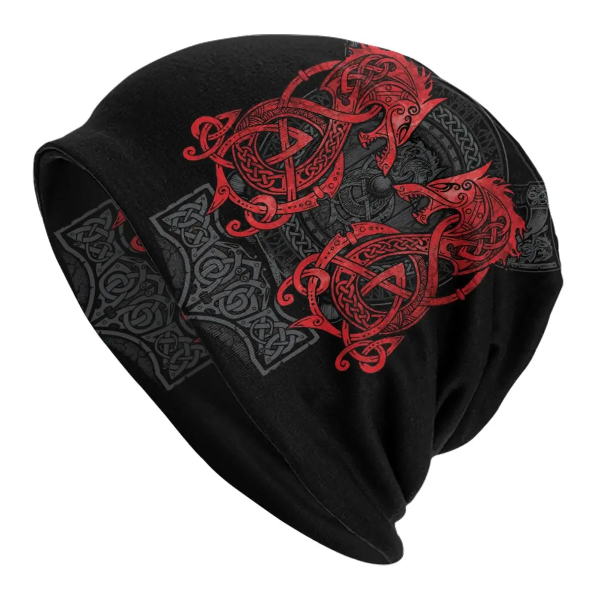 Fighting Fenrir Beanie Cap Unisex Winter Warm Bonnet Homme Knitting Hat Viking Nordic Monster Wolf Skullies Beanies Hats