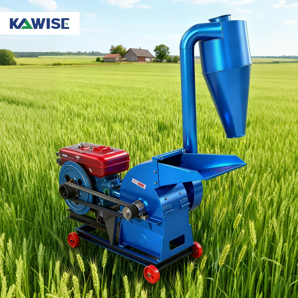 AIROW Electric and Diesel Hammer Mill for Dealers, Farm Feed Grinding and Single or Double Inlet Model Supply