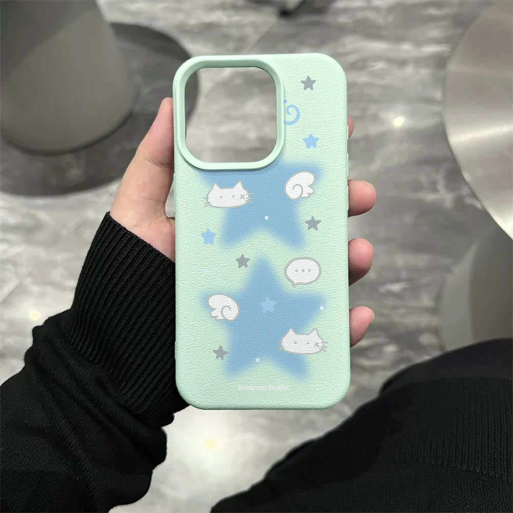 Weiße Katze Wolken-Handyhülle für iPhone 17 16 15 14 13 12 Pro Max 16 15 14 Plus 17 16 15 14 13 12 Pro 17Air Silikon-Matt-Cover – Detail 10