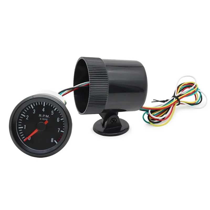 

2Inch 52Mm Car Meter Tachometer RPM Gauge 0-8000RPM Analog Black Case For 1-8 Cylinders Gasoline Car