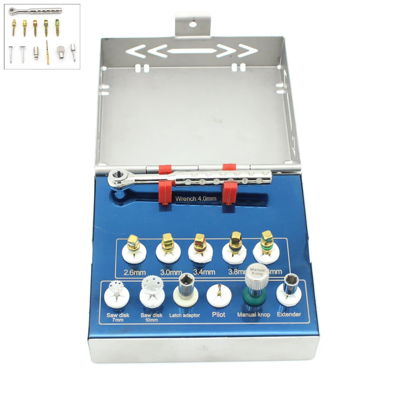 1Set Dentistry Bone Expander Kit Dental Bone Implant Grafting Tissue Punch Trephine Saw Disk Tools Dental Lab Supplies
