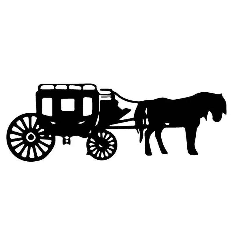 

Ancient Big Wheel Pull Cargo Carriage Decals High Quality Car Decoration Personality Pvc Waterproof Decals Black/white, 17cm*6cm