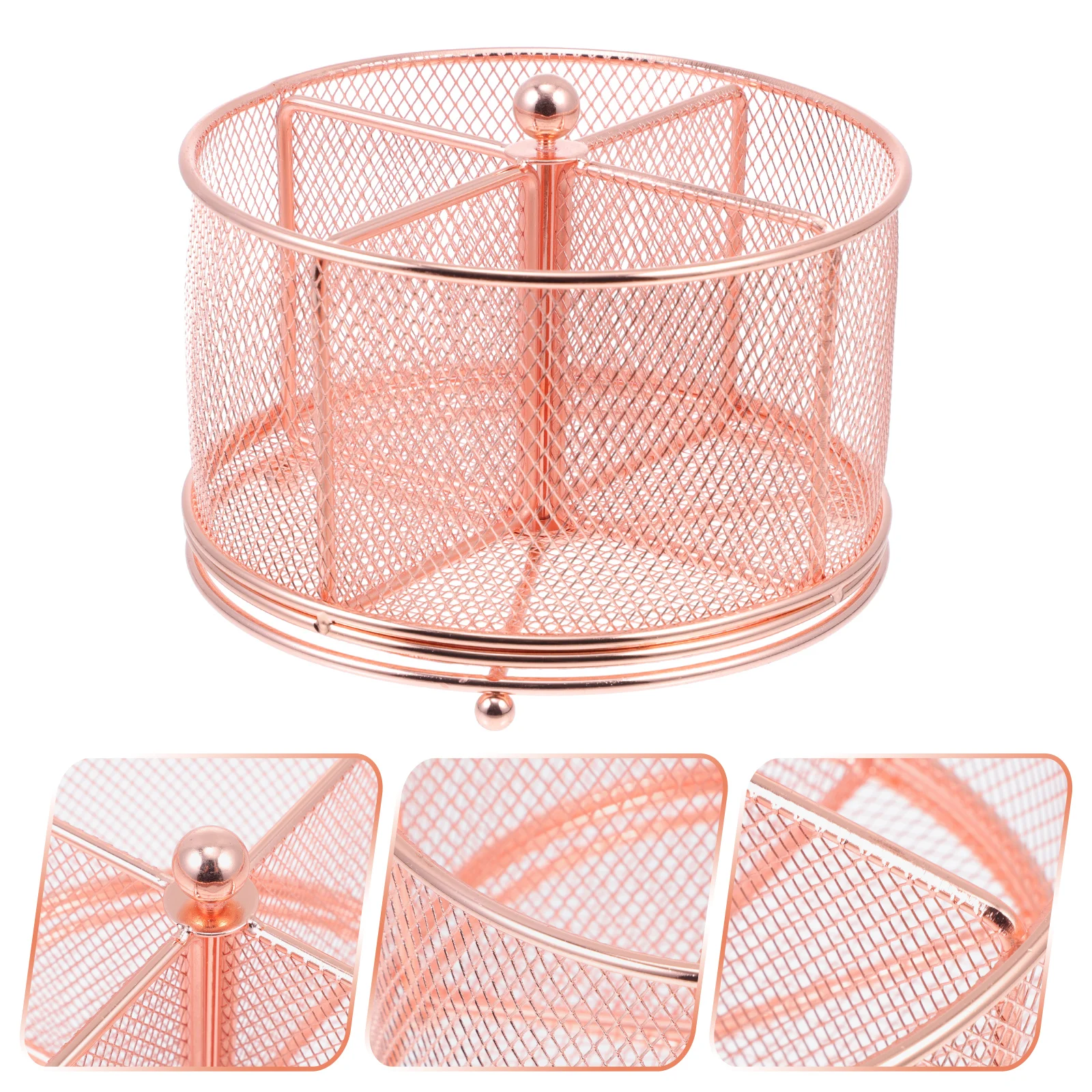 

Rotatable Metal Pen Holder Iron Desktop Organizer Multi-Function Brush Pot For Office Home Storage