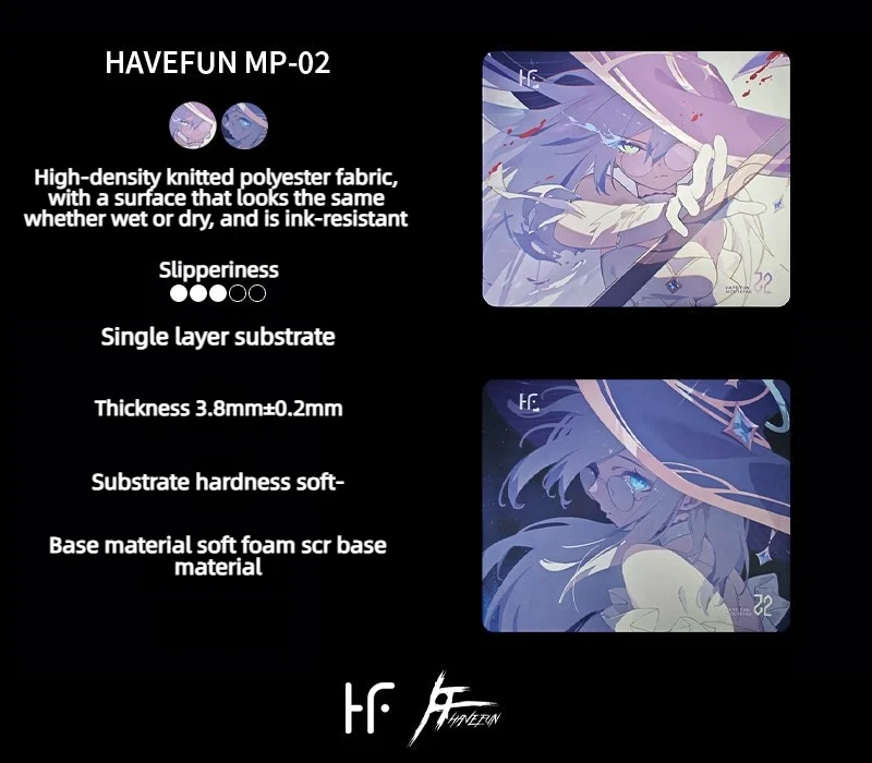 HAVEFUN MP02 Professional Esports Gaming Mouse Pad, Soft SCR Base Non-Edge Hybrid Speed Mouse Mat for FPS Games