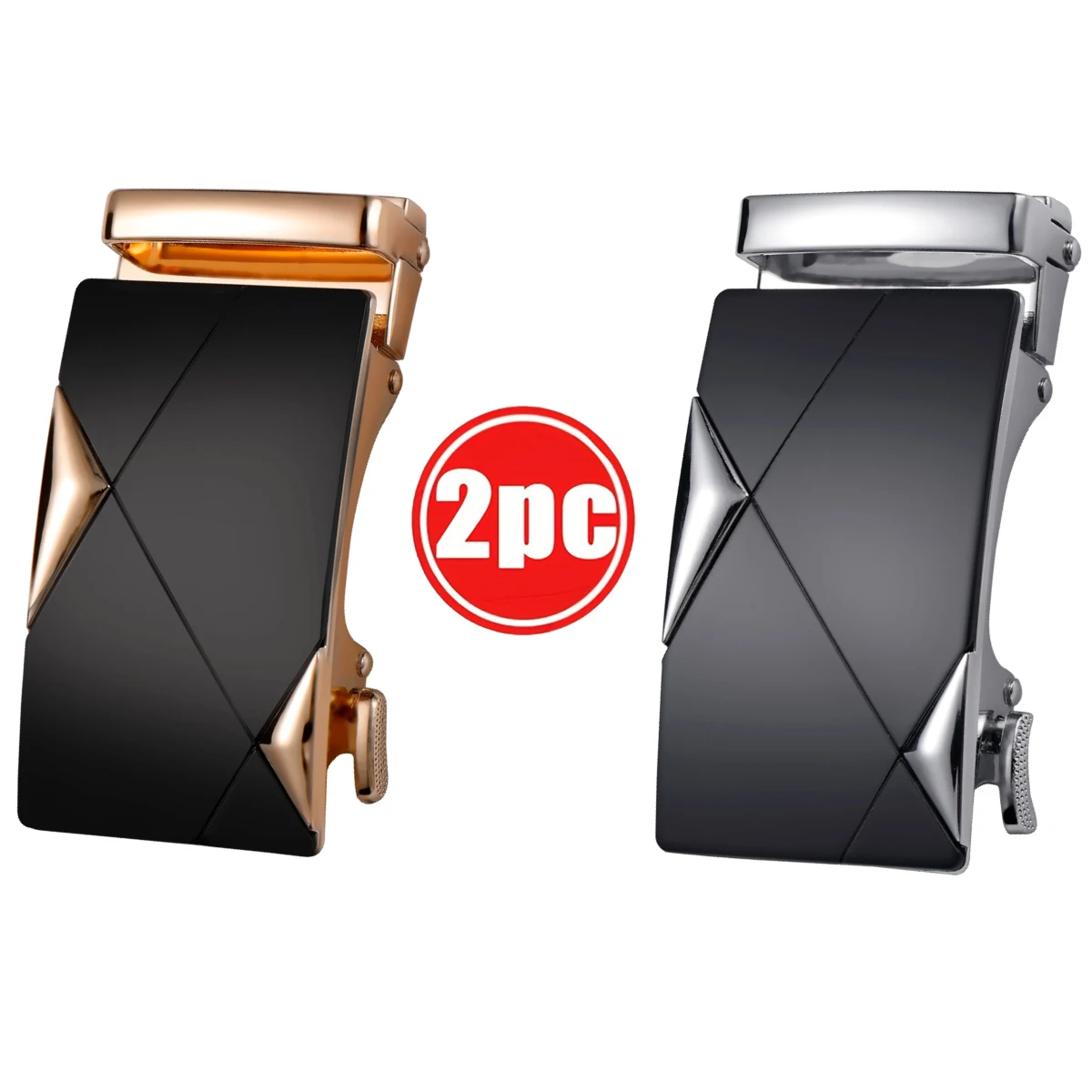 2PCS,4.0 Automatic belt buckle, Made of alloy material, with good durability. Easy to operate,  light luxury business style