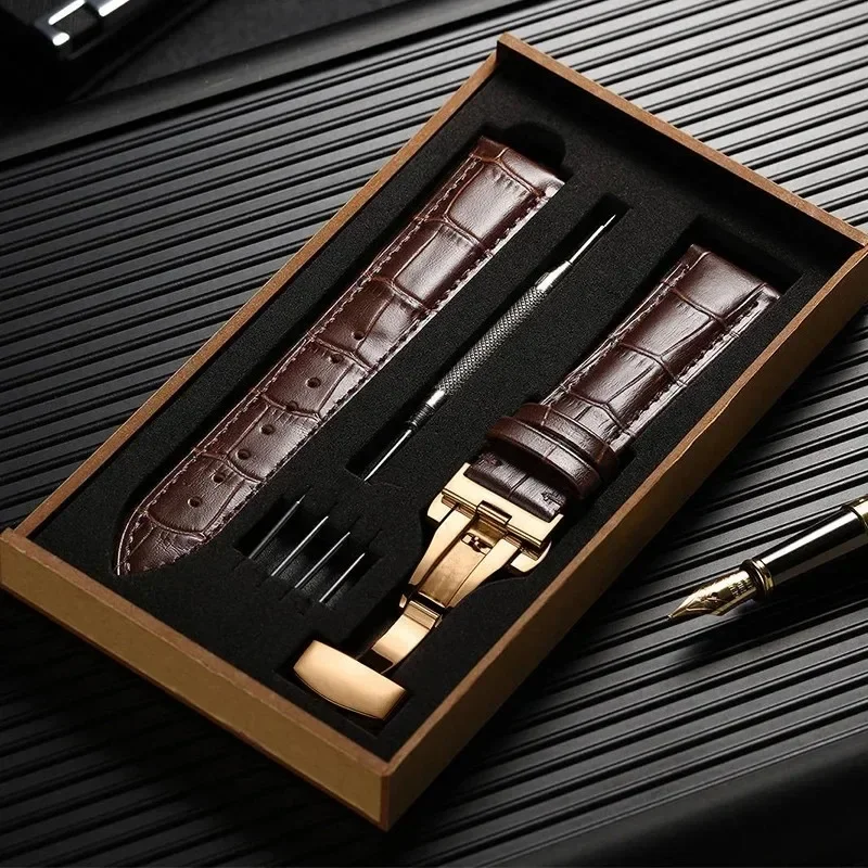 범용 버터플라이 스틸 버클 스트랩, 20mm 22mm, 삼성에 적합한 갤럭시 워치 6 5 화웨이 GT 4 3 GT4 46mm 시계 밴드