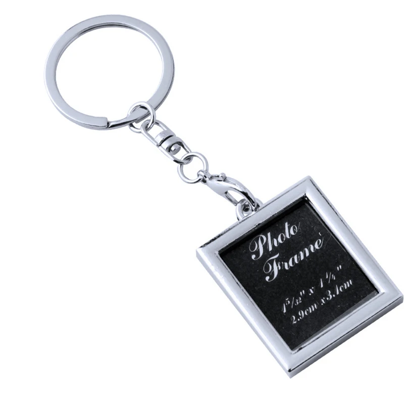 Foto-schlüsselanhänger 7 Designs Mini Kreative Metall Legierung Herz Platz Runde Oval Legen Bilderrahmen Schlüsselanhänger Llaveros Keychain – Detail 1
