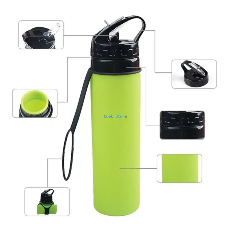 

11UE Folding Silicone Water Bottles Travel Water Cups for Travel Hikings Camping