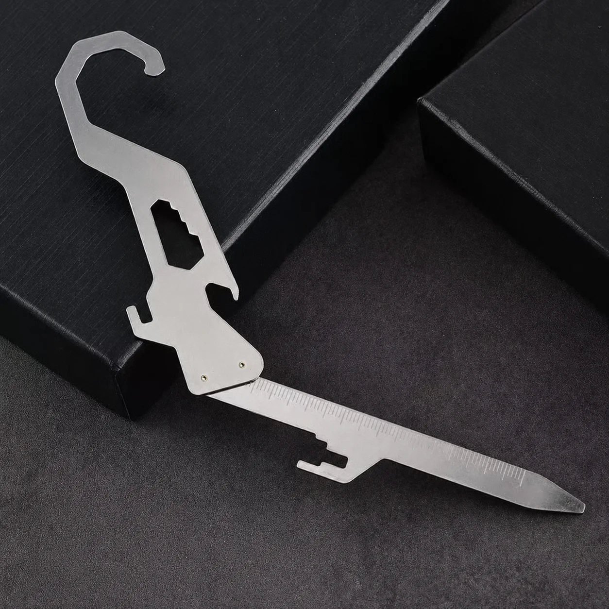 Multifunctional Stainless Steel Mosquito Coil Holder with Hook Bottle Opener Ruler & Wrench for Outdoor Camping Hiking & Picnic