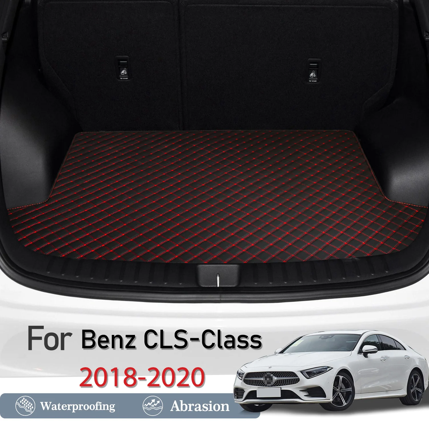 New Artificial Leather Car Trunk Mat Rear Trunk Cargo Protective Mat Car Interior Accessories For Benz CLS-Class  2018-2020