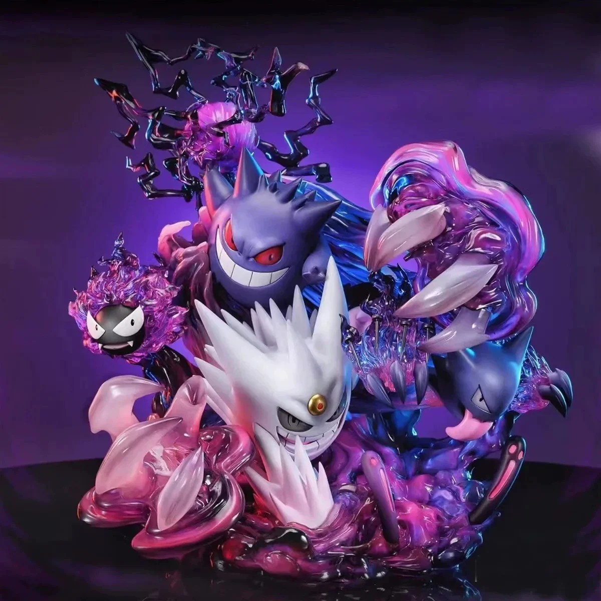 Набор фигурок покемонов Gengar Evolution: Gastly и Haunter, призрачные существа, коллекционная статуэтка, декор для рабо