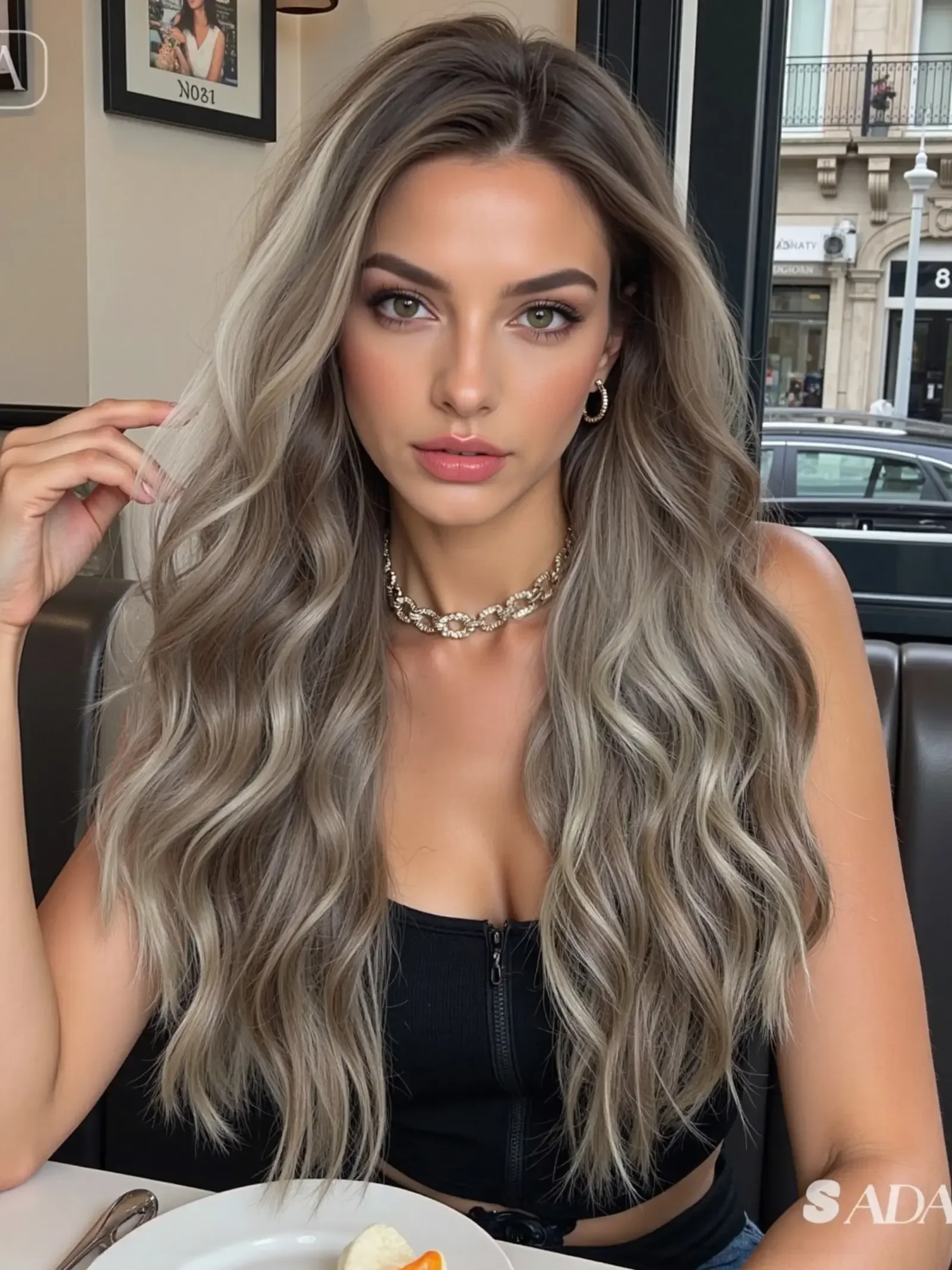 

Topshe Hand-Woven Lace 13x6 Long Curly Hair Wig, Natural Fashion Realistic High-Quality Hairstyle Replacement