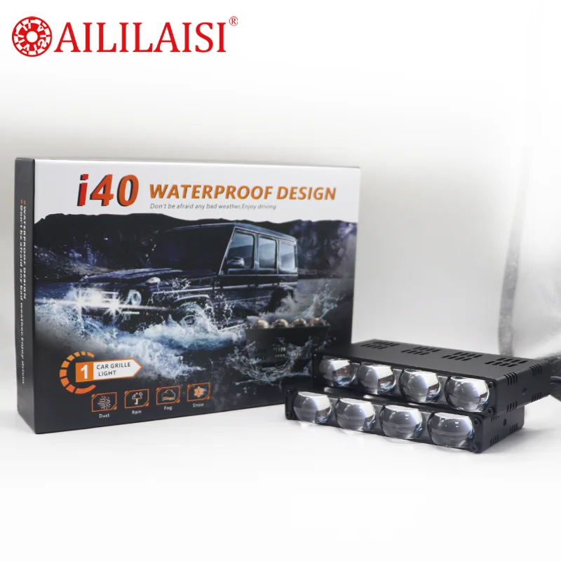 Aililaisi I40 Custom Logo LED Driving Fog Lights Auxiliary Spot White Yellow Medium Screen Spotlight Projector for Cars 6V