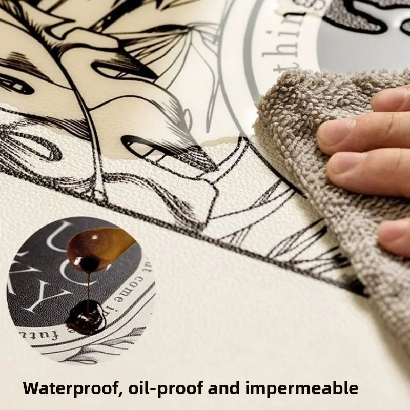 6pcs Oval Placemats, Heat Insulation Pads, Leather Western Placemats, Household Tableware Plate MATS and Bowl MATS