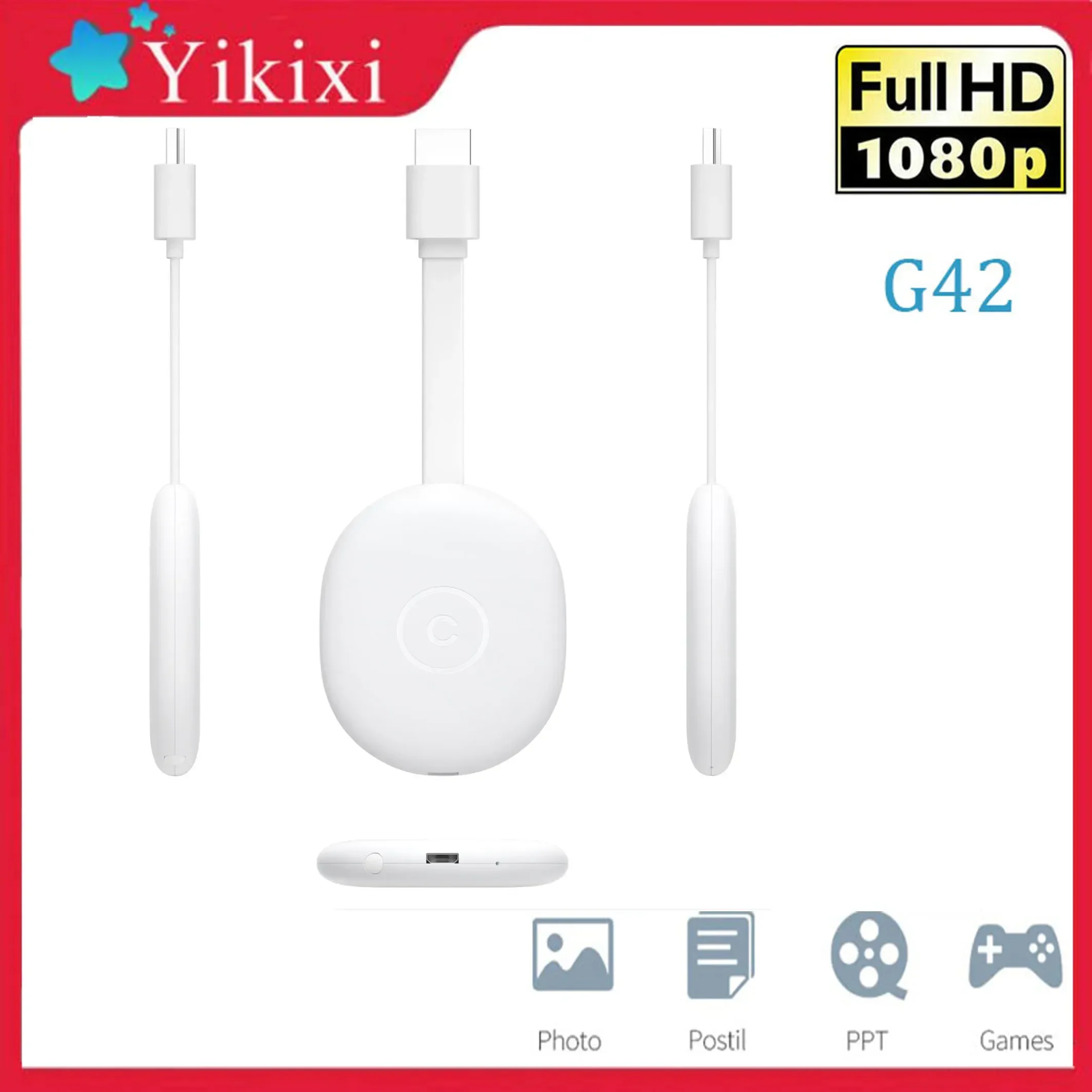 TV Stick 1080p G42 Адаптер Wi-Fi Push Дисплей Передатчик Приемник Ключ Micro-USB HDMI-совместимый AirPlay MiraCast DLNA HD 2,4G