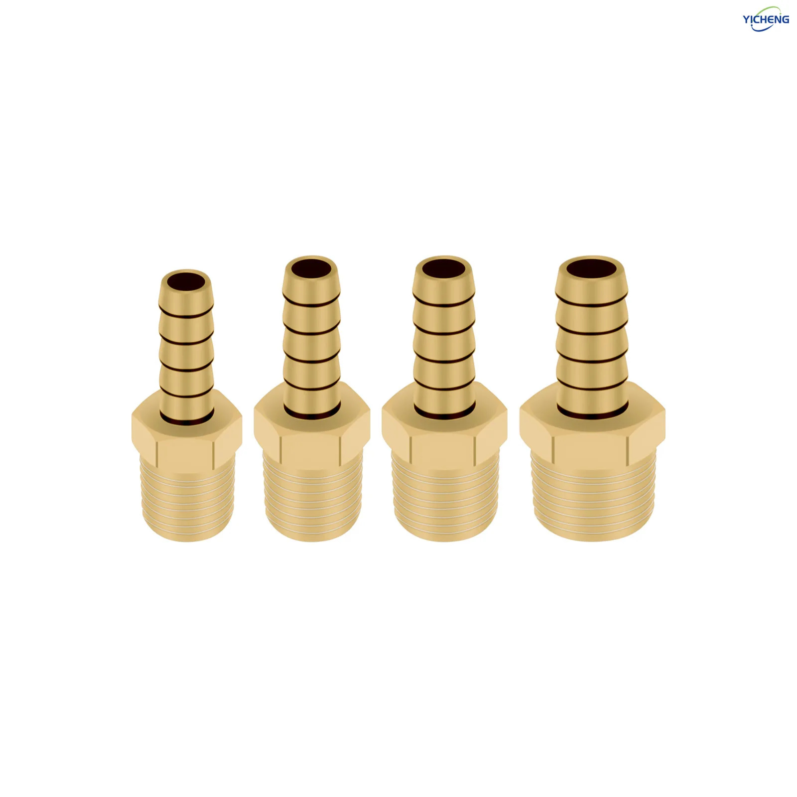 

YICHENG PNEUMATIC OD 6mm-12mm Brass Hose Barb Fitting to 1/8" Male Adapter （Pack of 5）Comes with 5 Hose Clamp