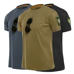 Camiseta táctica de manga corta para hombre, camisa militar transpirable de combate, ropa de trabajo, uniformes militares de verano