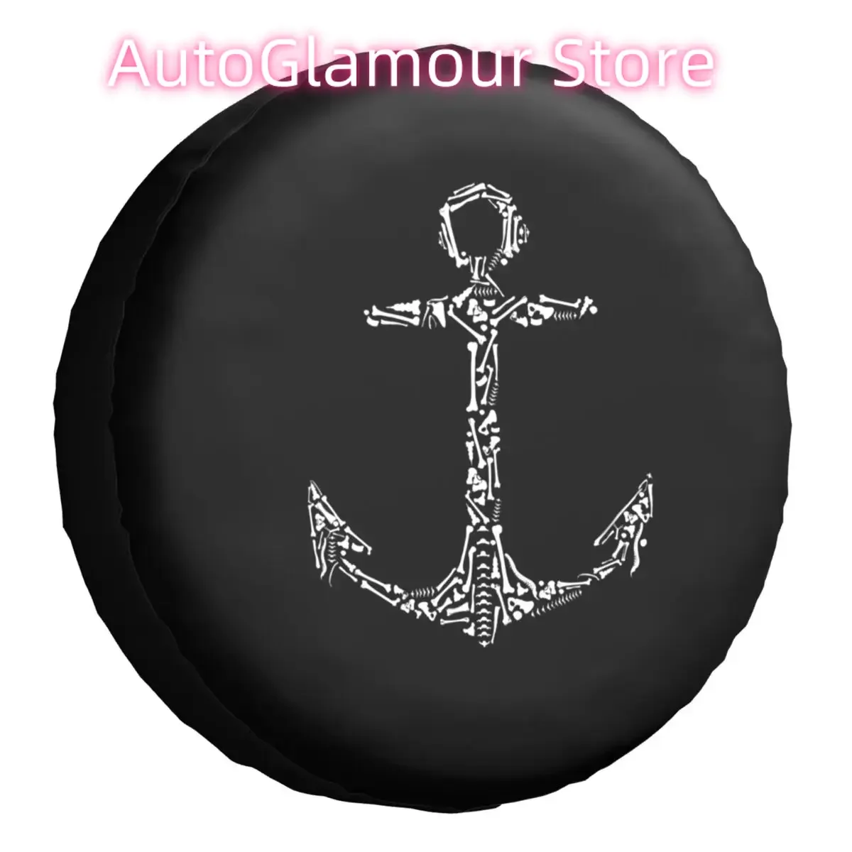 Marine Anchor Made Of Bones Spare Tire Cover for 　 Mitsubish Custom Nautical Car Wheel Covers 14