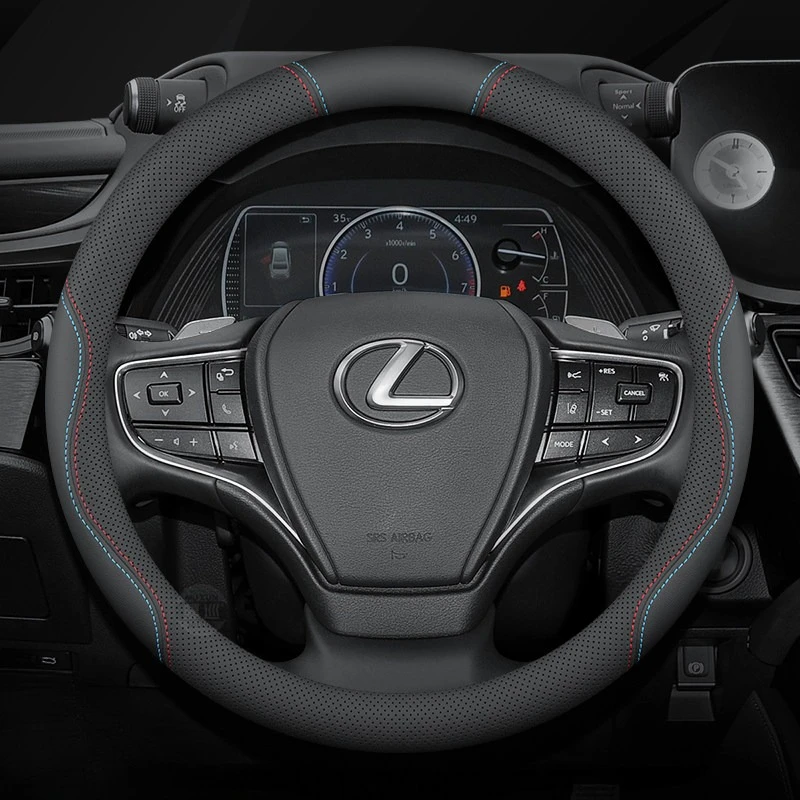 2026 For LEXUS Car Steering Wheel Cover Nappa Leather Anti Slip Fit ES IS ES300h ES350h RX RX350 RX500h NX350h Car Accessories
