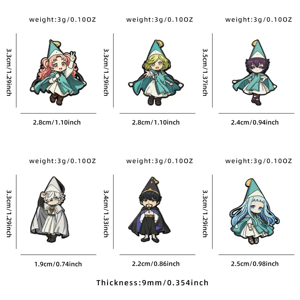 6pcs Witch Hat Enamel Pin Set for Magic Boys & Girls Qifrey Coco Agott Tetia Olruggio Anime Brooch Collection Cosplay Badge - view 6