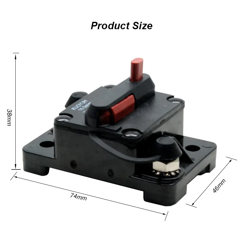 （1 Pack）Kuoyuh 48V 60A Waterproof US Approval Boat Trolling Manual Reset Circuit Breaker