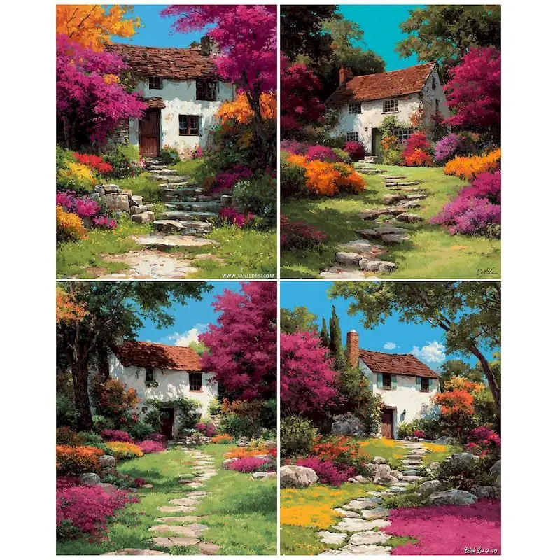 

CHENISTORY Acrylic Paint By Numbers Handpainted Art Supplies Landscape Hand Painting DIY Color by Number Living Room Decoration