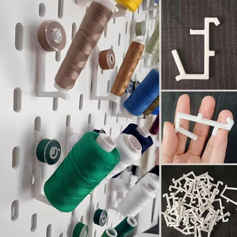 Image of 15-teiliges Kunststoff-Pegboard-Haken-Set, kompatibel mit verschiedenen Pegboards, Näh- und Aufbewahrungszubehör