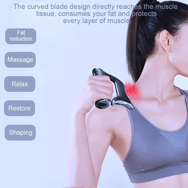 Electric Scraping NMES Fascia Knife Electric Fascia Gun Micro-current Massage Muscle Relaxation Muscle Pain Rehabilitation