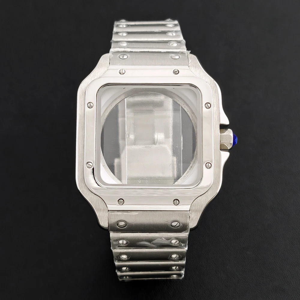 NH05/NH35 Square Case 33.5/38mm Case Men's and Women's Couple Stainless Steel Case Suitable for 23.5mm/27mm Dial NH05/NH35