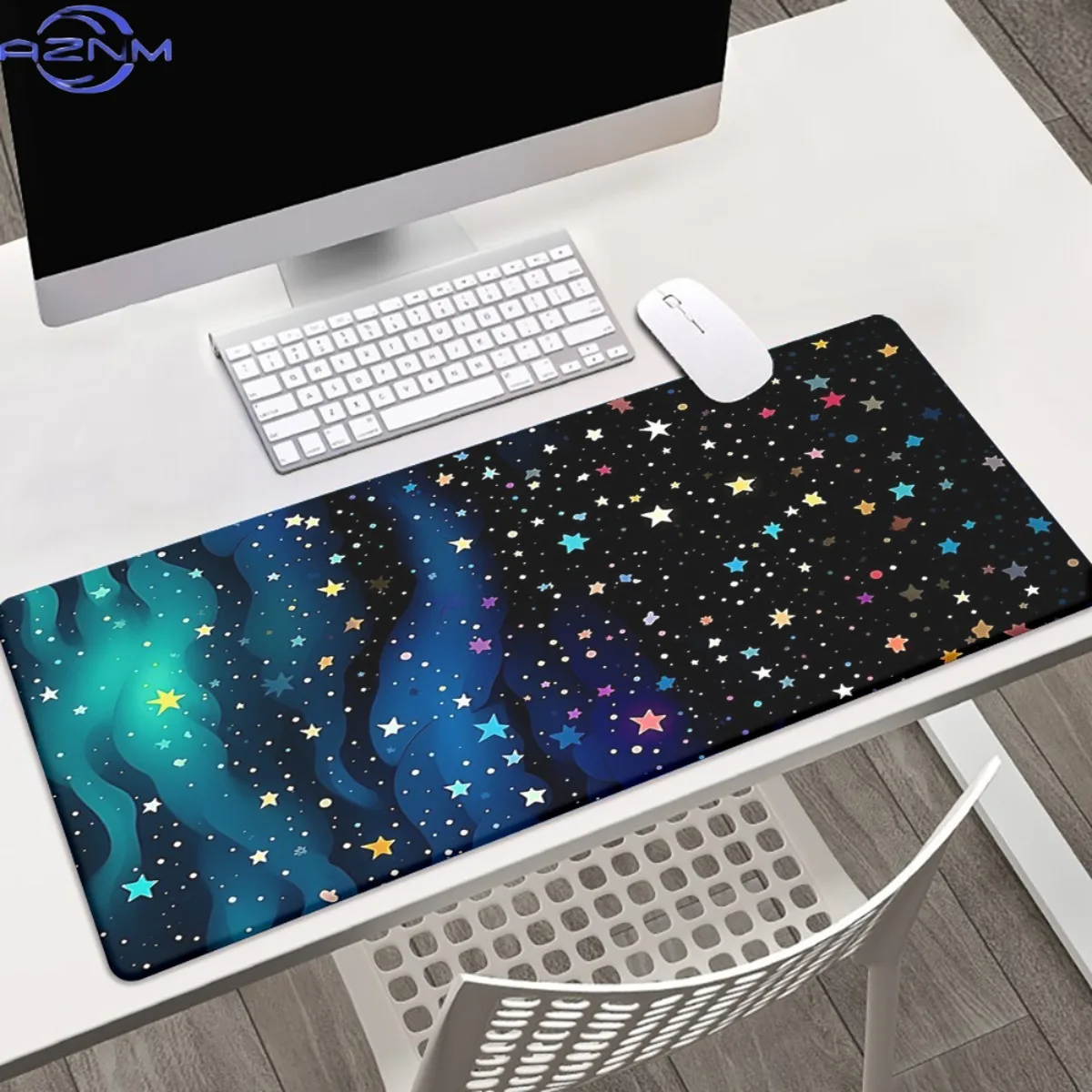 1pc of HD Printed Mouse Pad Featuring a Starry Space Design, Suitable for Desks. This Multifunctional XXL Mouse Pad Is Perfect f