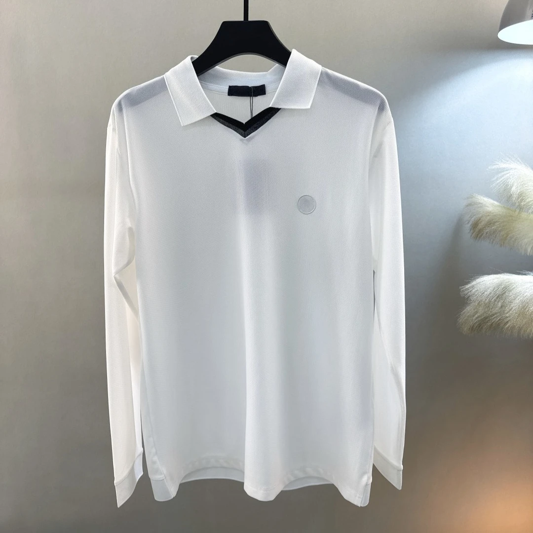 Men's Golf Polo Shirt 2026 Fall New Korean Style Business Solid Color Slimming Quick-Dry Baseball Versatile Polyester Stretch
